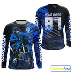 Blue Motocross Racing Jersey Custom Dirt Bike Shirts Motorcycle Shirt