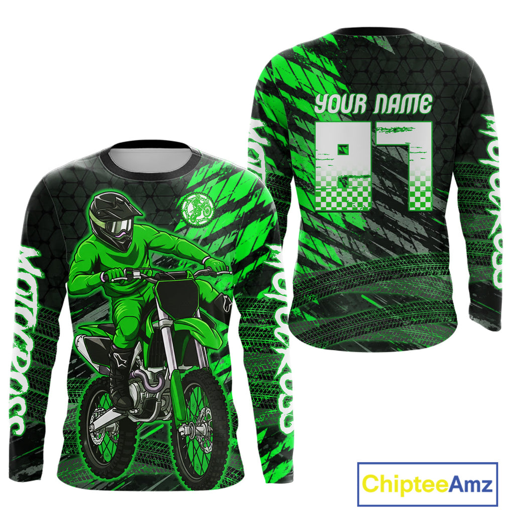 Green Motocross Racing Jersey Custom Dirt Bike Shirts Motorcycle Shirt