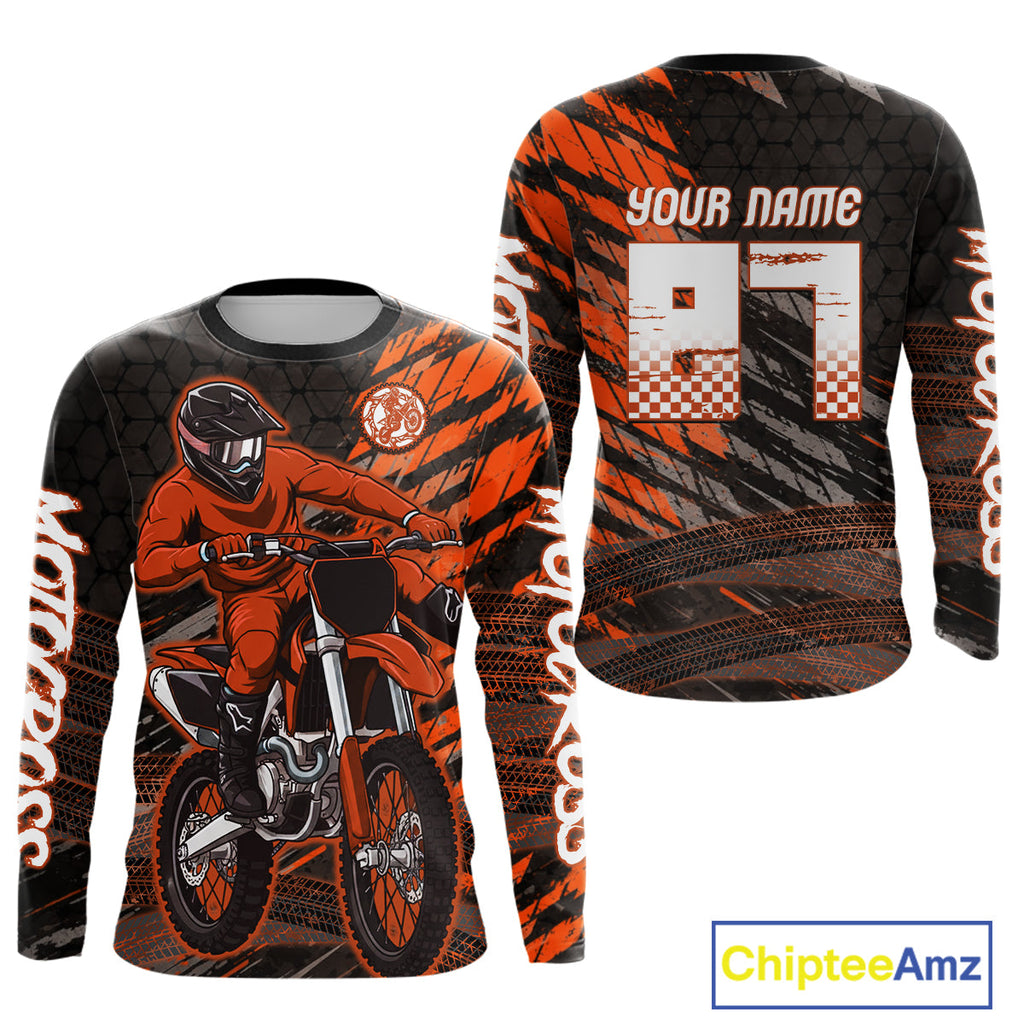 Orange Motocross Racing Jersey Custom Dirt Bike Shirts Motorcycle Shirt