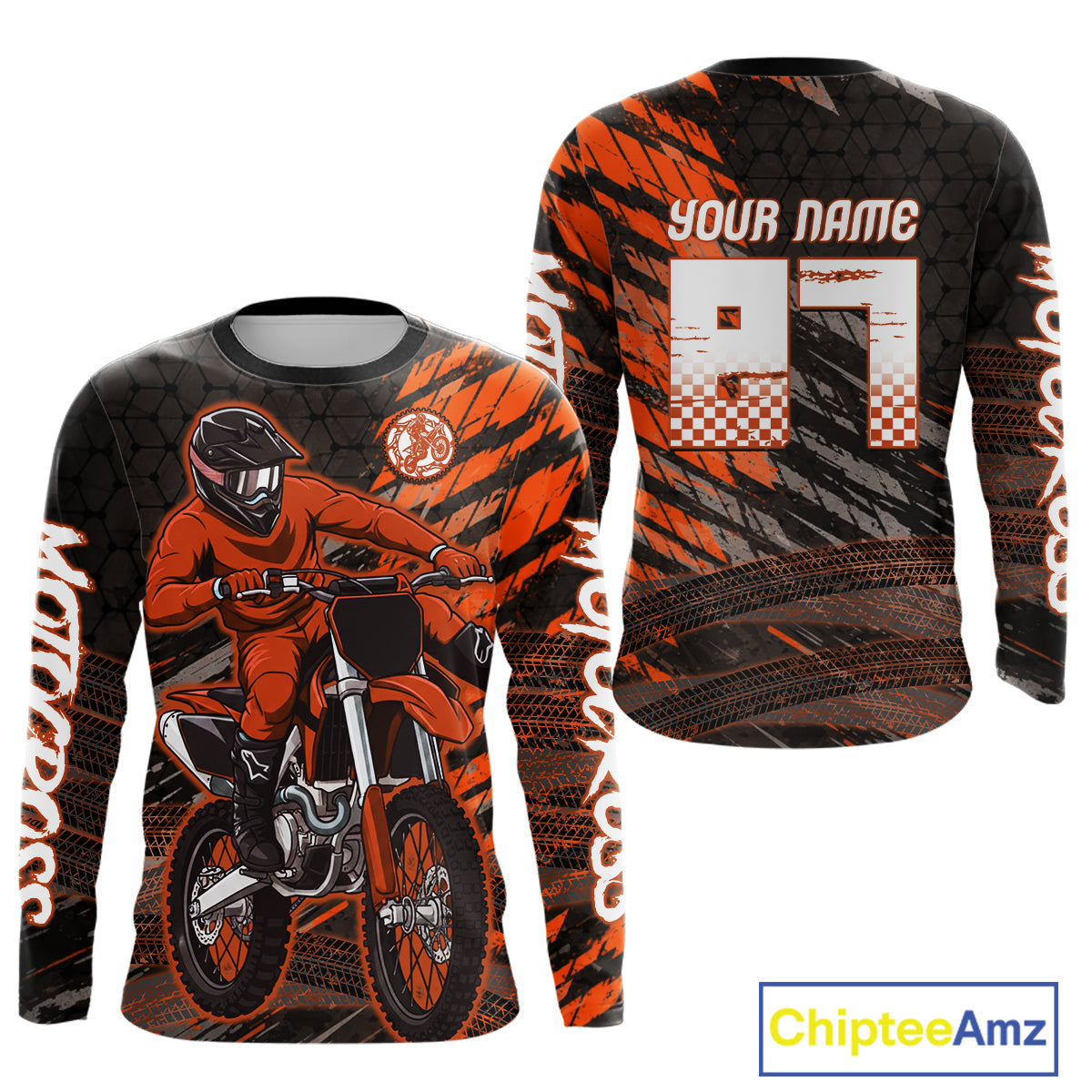 Orange Motocross Racing Jersey Custom Dirt Bike Shirts Motorcycle Shirt