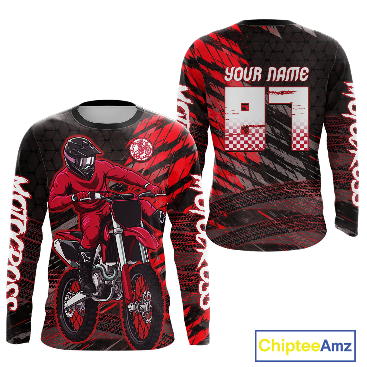 Red Motocross Racing Jersey Custom Dirt Bike Shirts Motorcycle Shirt