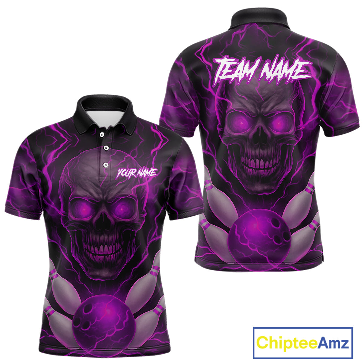 Pink Bowling Shirts for Team Custom Skull Bowling Jerseys for Couples