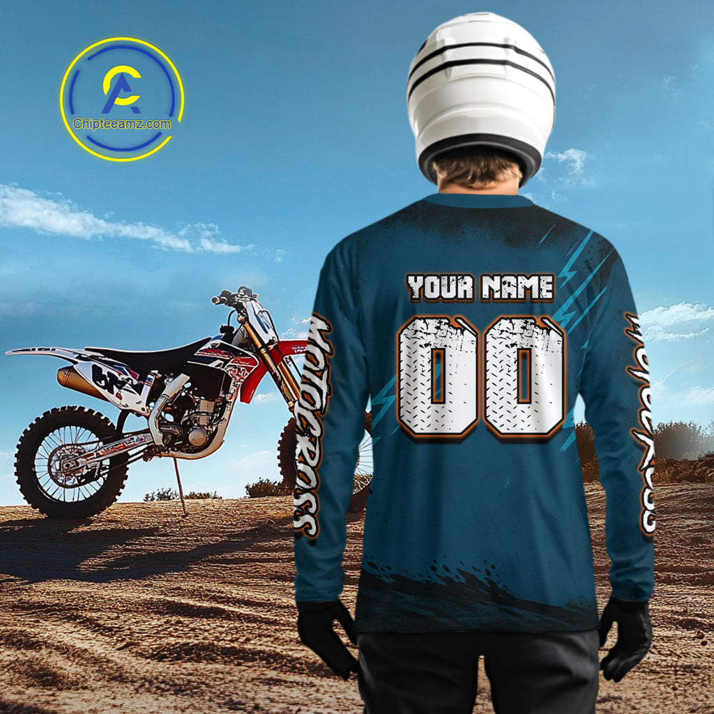 Tiger Motocross Jersey Custom Blue Dirt Bike Shirts Racing Jersey