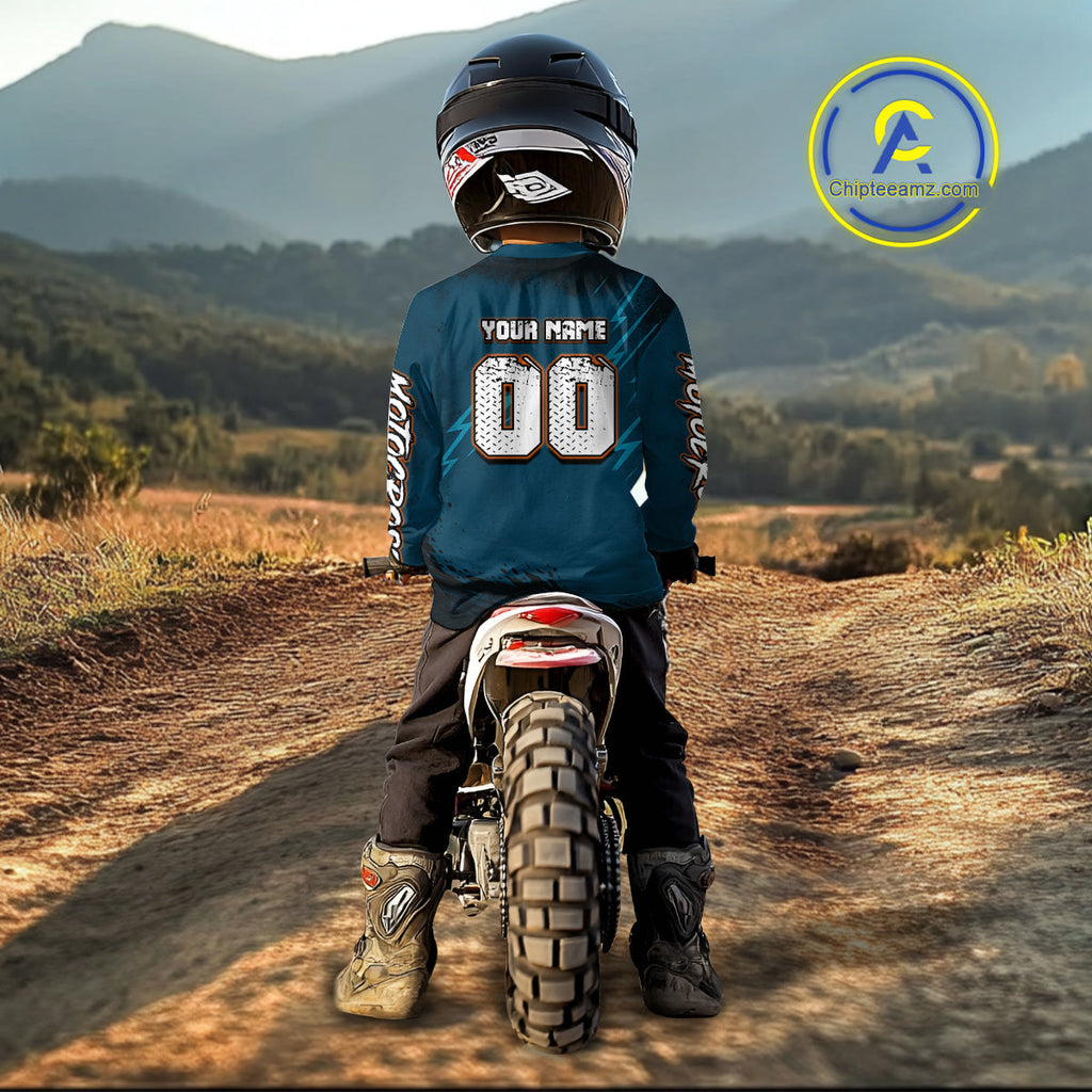 Tiger Motocross Jersey Custom Blue Dirt Bike Shirts Racing Jersey