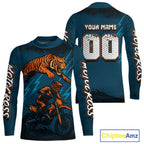 Tiger Motocross Jersey Custom Blue Dirt Bike Shirts Racing Jersey