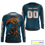 Tiger Motocross Jersey Custom Blue Dirt Bike Shirts Racing Jersey