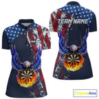 Custom US Flag Eagle Flame Darts Shirt Darts Team Jerseys Dartboard Shirt
