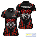 Custom Black Red Funny Bulldog 8 Ball Pool Billiard Team Shirts Billiard League