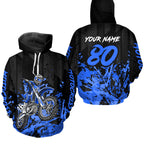 Custom Blue Dirt Bike Motorcycle Hoodie Motocross Jersey Hoodie