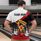 Custom Funny Pizza Bowling Team Shirts Bowling Jersey Bowling League Polo & 1/4 Zip
