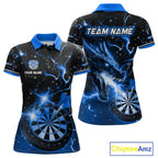 Custom Blue Galaxy Dragon Darts Shirt Darts Team Jerseys Dartboard Shirt