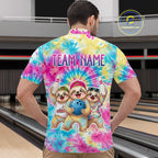 Custom Funny Sloth Bowling Jersey Tropical Tie-Dye Bowling Team Shirts Bowling League