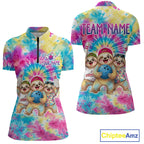 Custom Funny Sloth Bowling Jersey Tropical Tie-Dye Bowling Team Shirts Bowling League