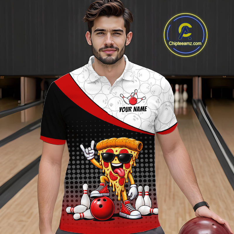 Funny Pizza Bowling Shirts, Custom Bowling Team Jersey Bowling Tournament Bowler