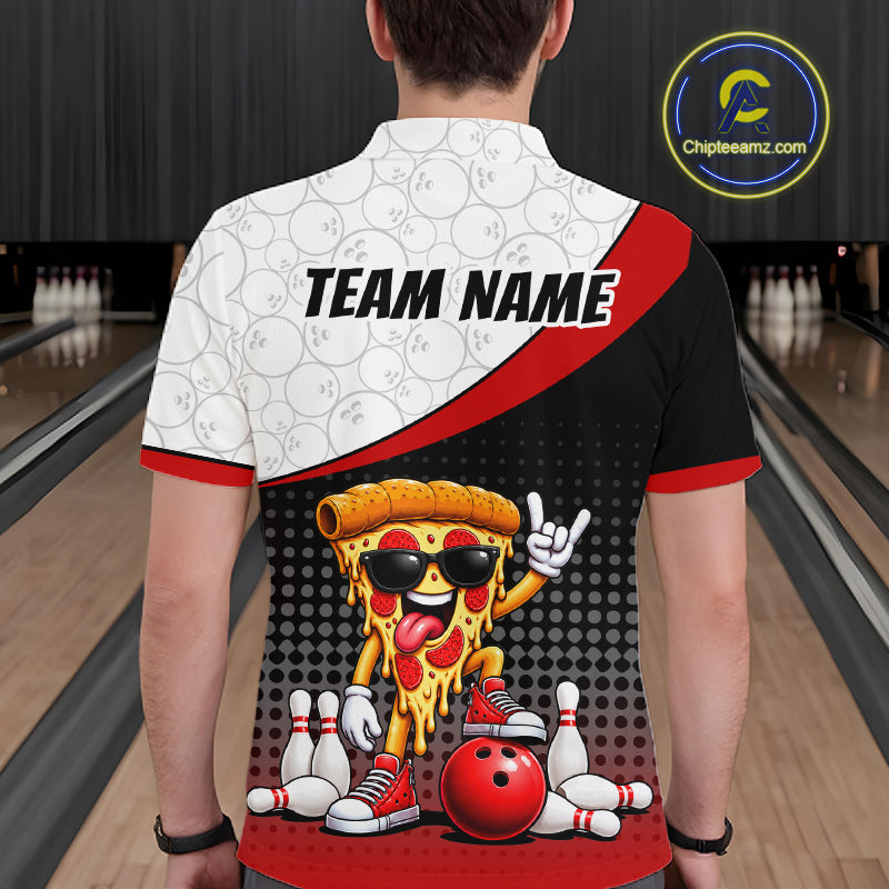 Funny Pizza Bowling Shirts, Custom Bowling Team Jersey Bowling Tournament Bowler
