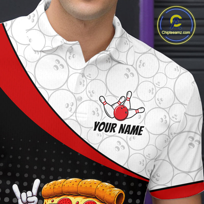 Funny Pizza Bowling Shirts, Custom Bowling Team Jersey Bowling Tournament Bowler