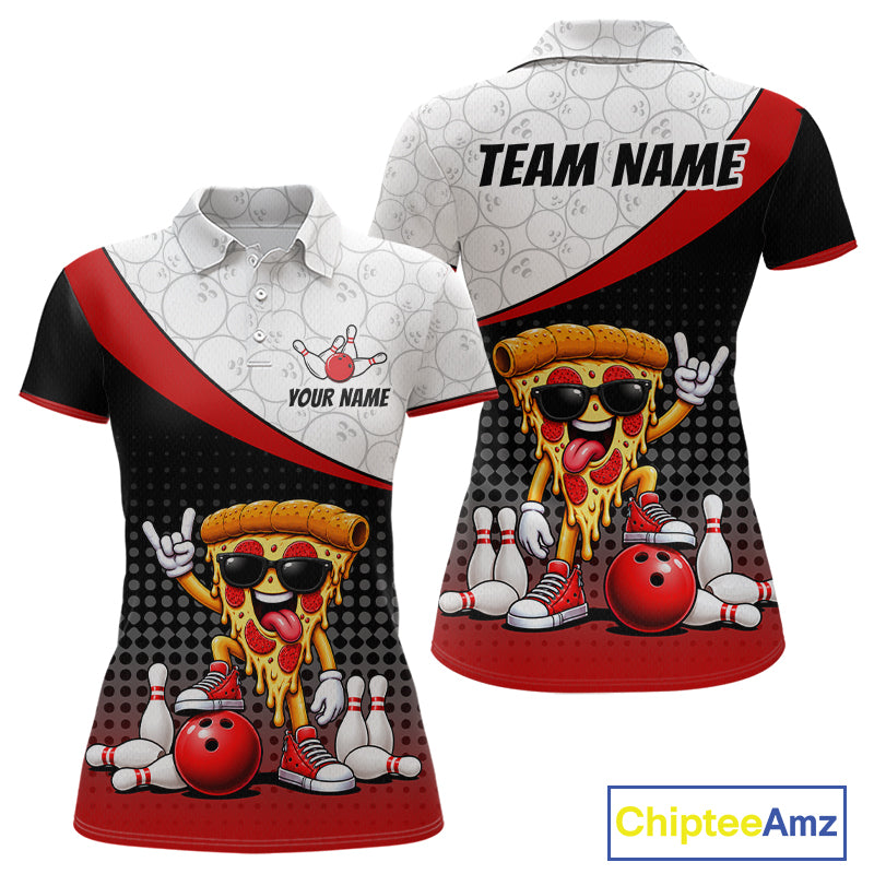 Funny Pizza Bowling Shirts, Custom Bowling Team Jersey Bowling Tournament Bowler