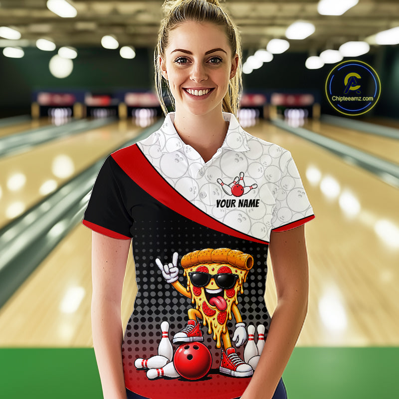 Funny Pizza Bowling Shirts, Custom Bowling Team Jersey Bowling Tournament Bowler