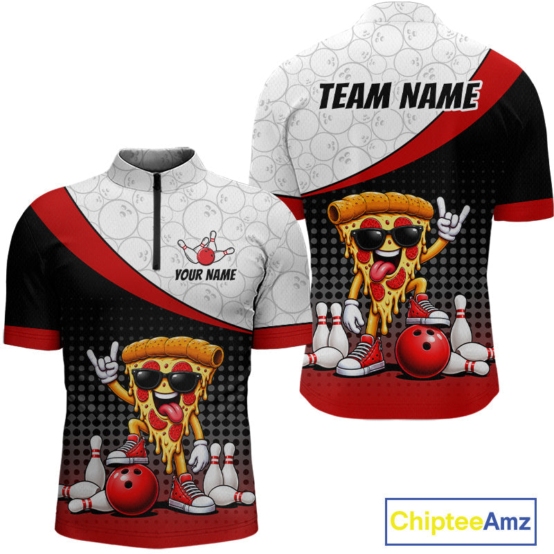 Funny Pizza Bowling Shirts, Custom Bowling Team Jersey Bowling Tournament Bowler