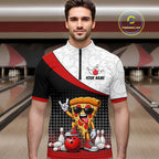 Funny Pizza Bowling Shirts, Custom Bowling Team Jersey Bowling Tournament Bowler