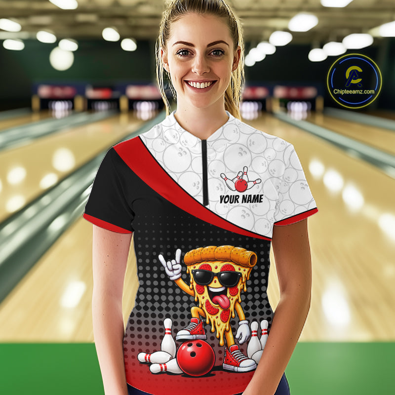 Funny Pizza Bowling Shirts, Custom Bowling Team Jersey Bowling Tournament Bowler