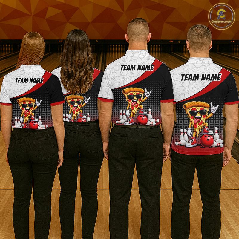 Funny Pizza Bowling Shirts, Custom Bowling Team Jersey Bowling Tournament Bowler