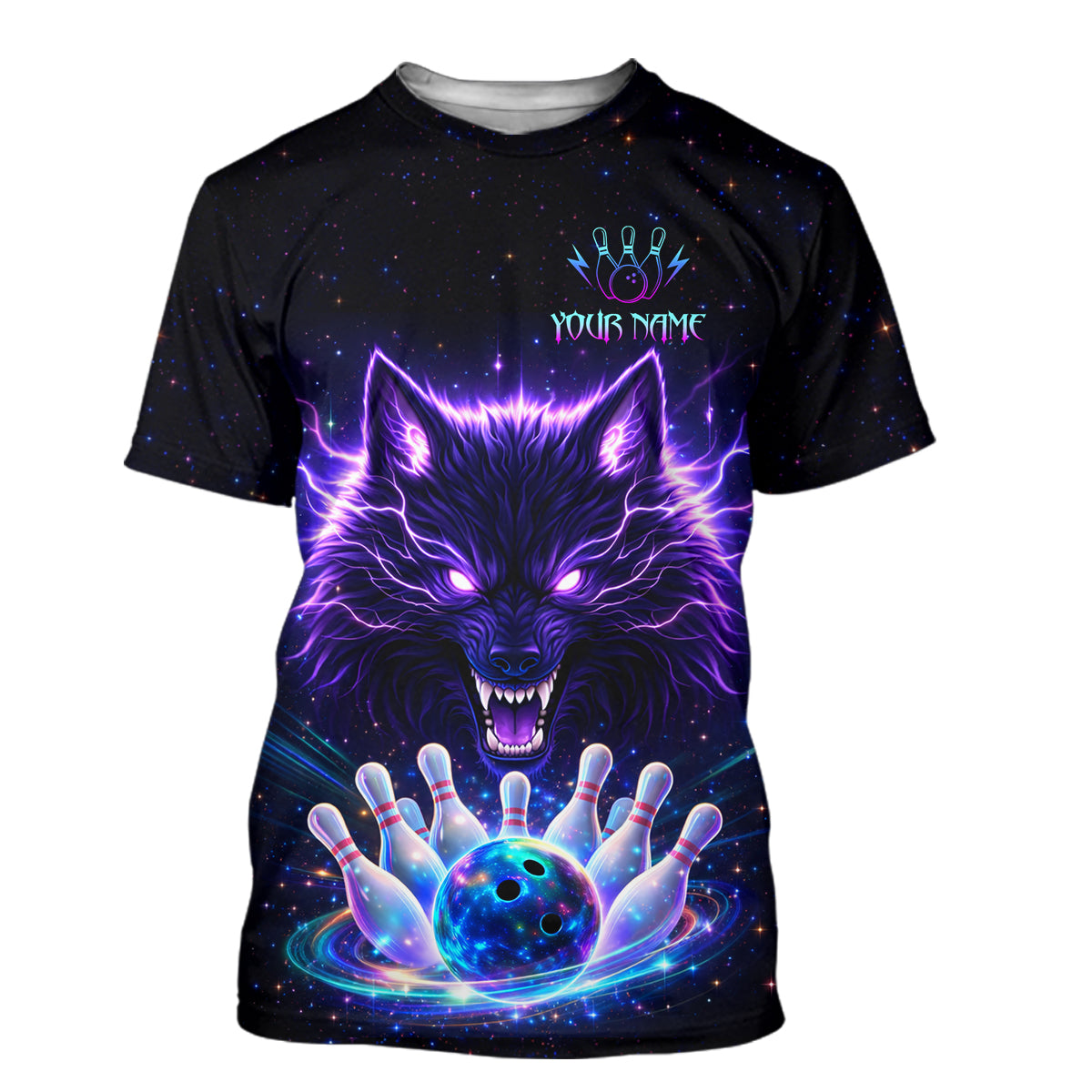 Custom Galaxy Wolf Bowling Shirts Bowling Tournament Bowling Team Shirts
