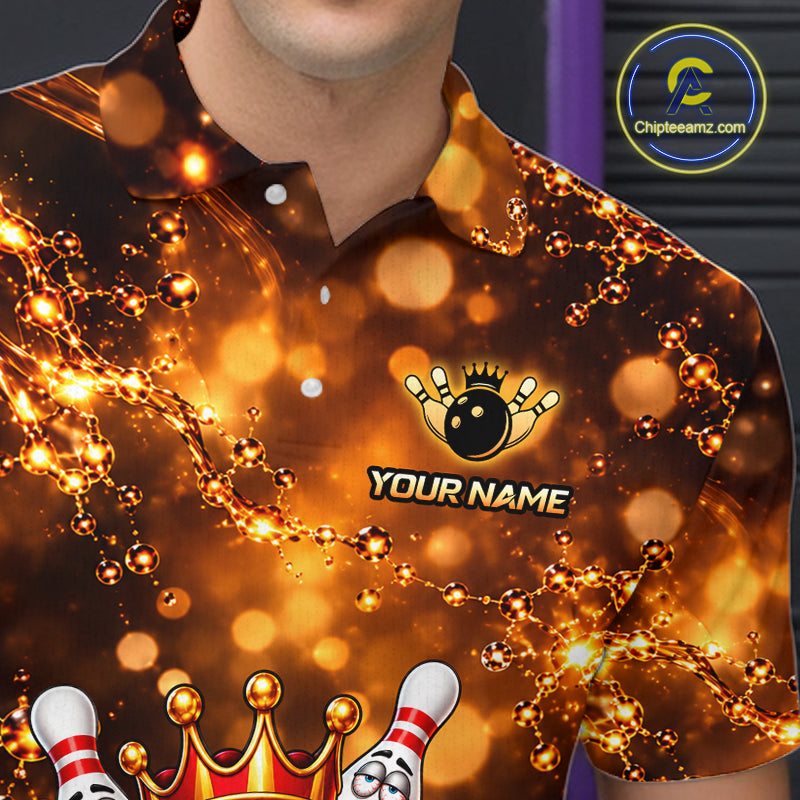 Custom Funny Drunk Crown Bowling Ball Pins Whiskey, Bowling Jersey Bowling Team Shirts