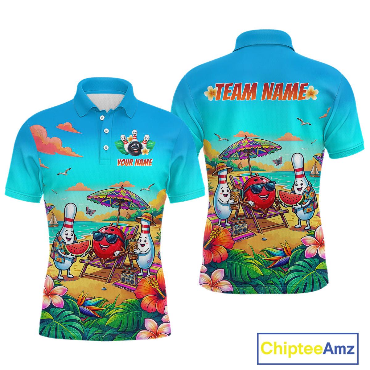 Custom Summer Bowling Jersey Unisex Bowling Shirts for Team Polo & 1/4 Zip