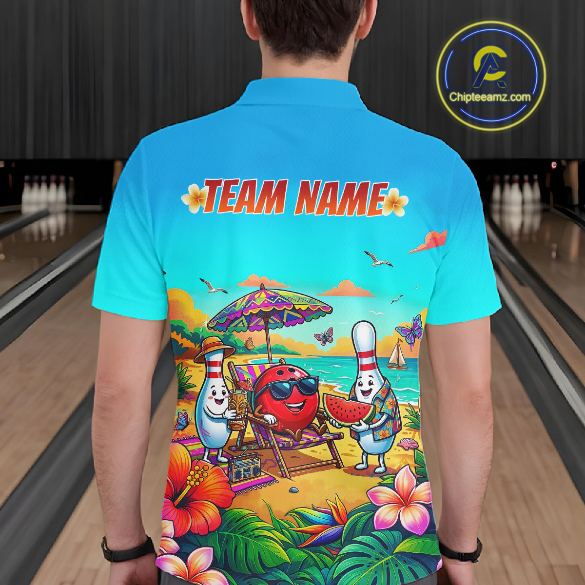Custom Summer Bowling Jersey Unisex Bowling Shirts for Team Polo & 1/4 Zip