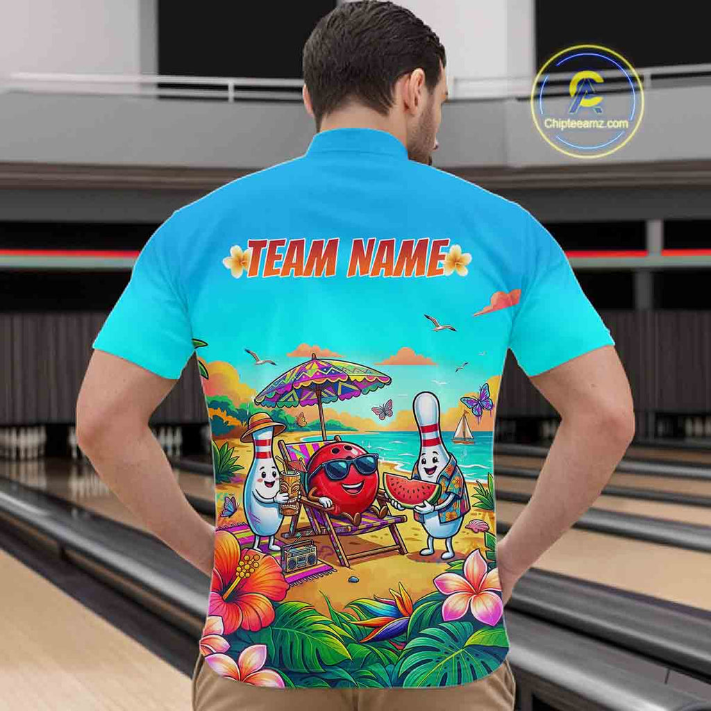 Custom Summer Bowling Jersey Unisex Bowling Shirts for Team Polo & 1/4 Zip