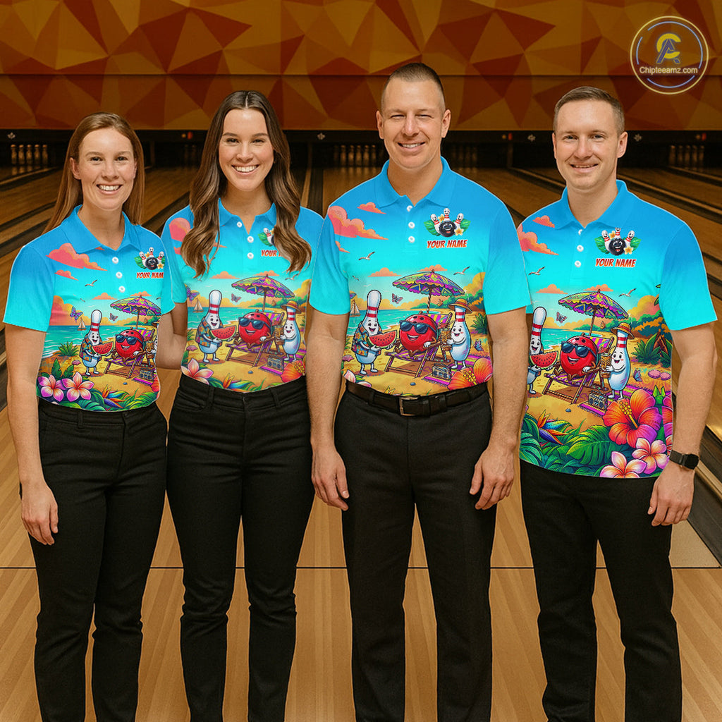 Custom Summer Bowling Jersey Unisex Bowling Shirts for Team Polo & 1/4 Zip