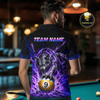 Custom Purple Thunder Wolf 9 Ball Billiard Shirts Billiard Team Polo & 1/4 Zip