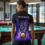 Custom Purple Thunder Wolf 9 Ball Billiard Shirts Billiard Team Polo & 1/4 Zip