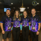 Custom Purple Thunder Wolf 9 Ball Billiard Shirts Billiard Team Polo & 1/4 Zip
