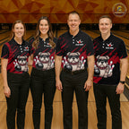 Custom Red Funny Bulldog Bowling Jersey Bowling Uniform Polo & 1/4 Zip Bowling Team Shirts