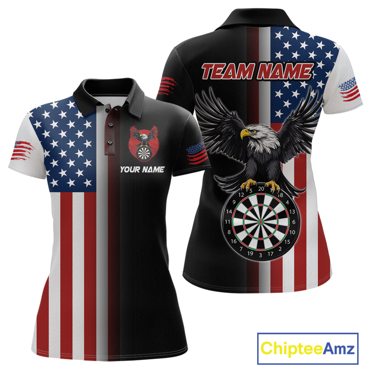 Custom American Flag Eagle Darts Shirt Darts Team Jerseys Dartboard Shirt Dart League