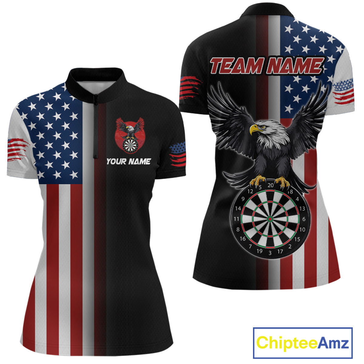 Custom American Flag Eagle Darts Shirt Darts Team Jerseys Dartboard Shirt Dart League