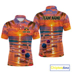 Custom Tropical Sunset Bowling Team Jersey Bowling Shirts Bowling League for Bowler