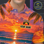 Custom Tropical Sunset Bowling Team Jersey Bowling Shirts Bowling League for Bowler