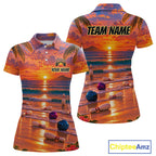 Custom Tropical Sunset Bowling Team Jersey Bowling Shirts Bowling League for Bowler