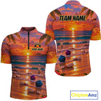 Custom Tropical Sunset Bowling Team Jersey Bowling Shirts Bowling League for Bowler