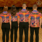 Custom Tropical Sunset Bowling Team Jersey Bowling Shirts Bowling League for Bowler