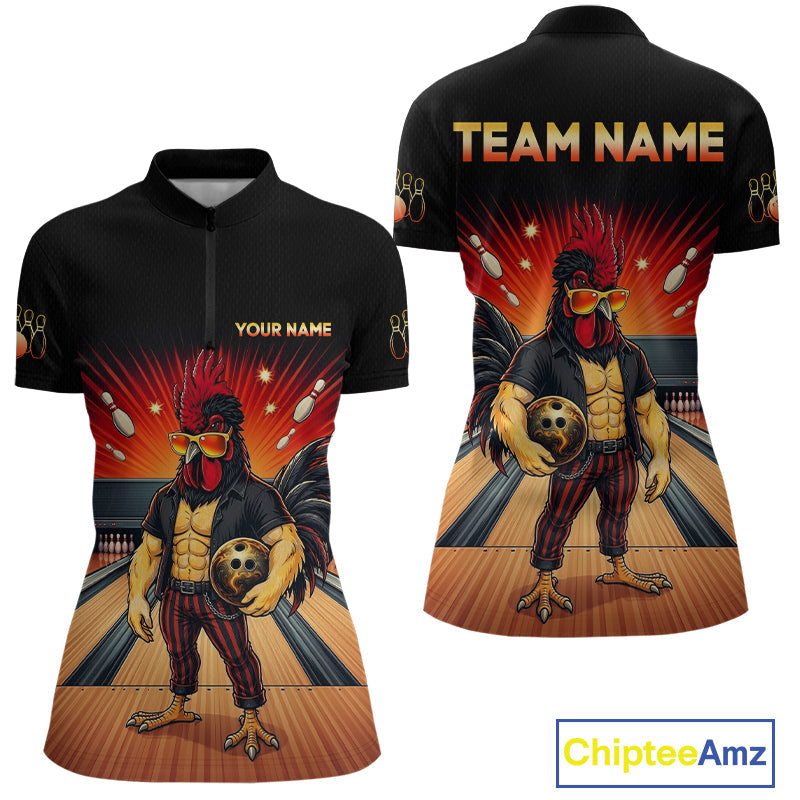 Custom Funny Rooster Bowling Shirt Bowling Team Shirts Bowling League