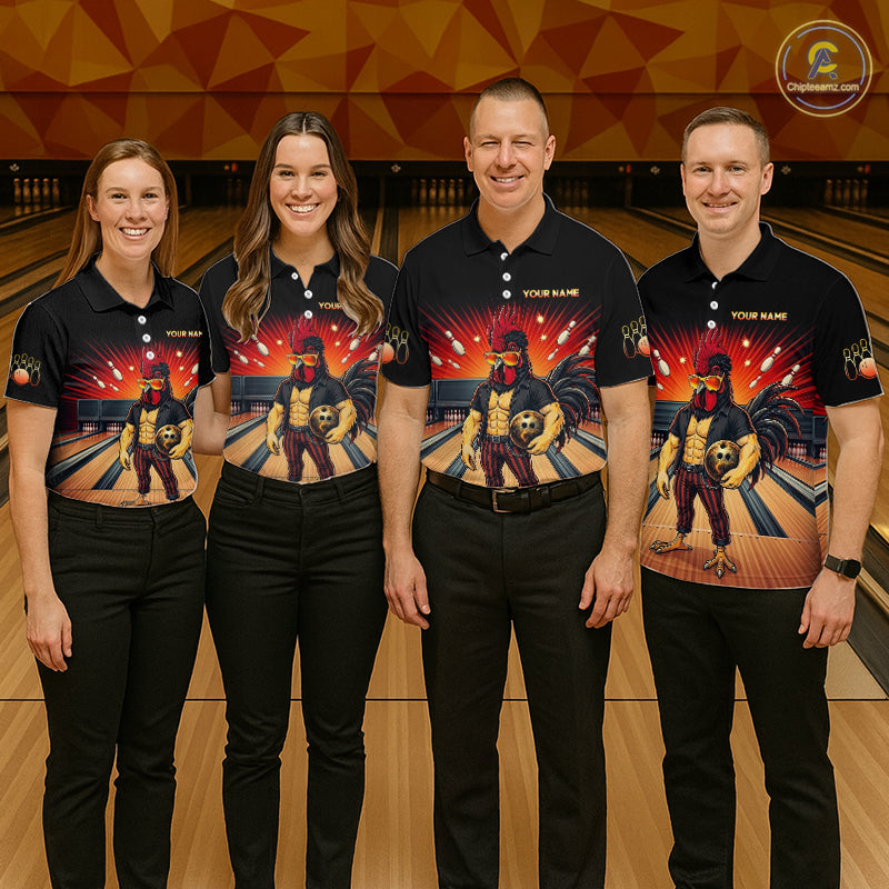 Custom Funny Rooster Bowling Shirt Bowling Team Shirts Bowling League