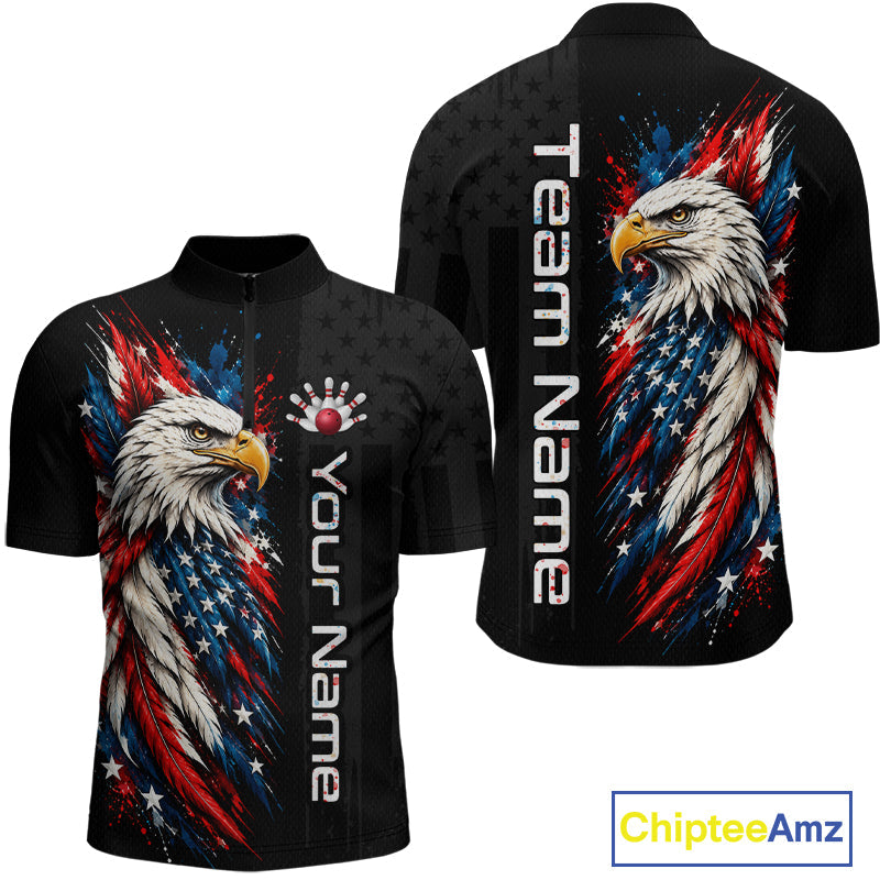 Custom American Eagle Bowling Jerseys Bowling League Patriotic Team Jersey Gift
