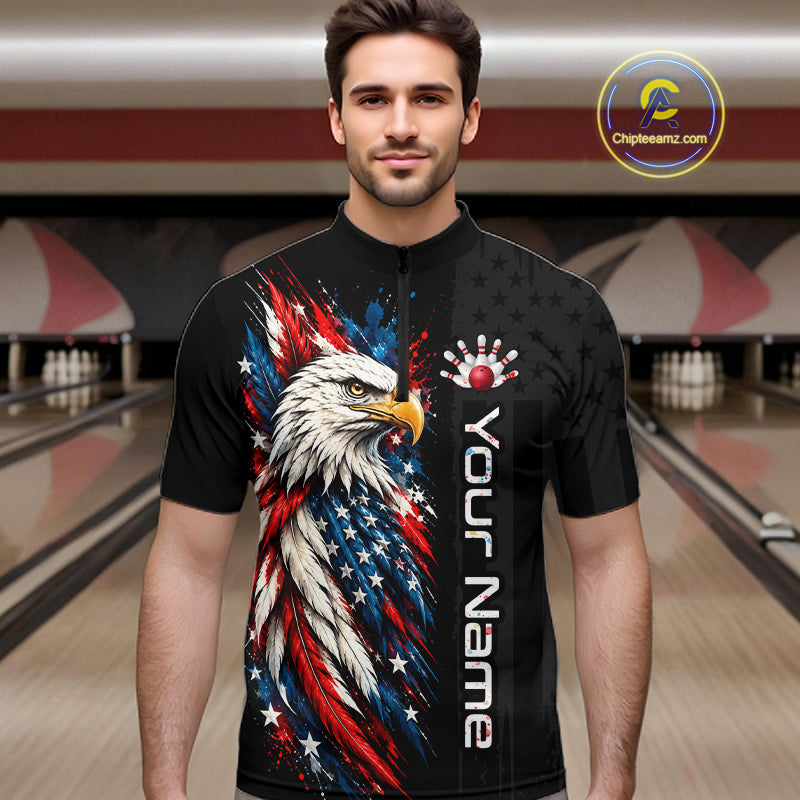 Custom American Eagle Bowling Jerseys Bowling League Patriotic Team Jersey Gift
