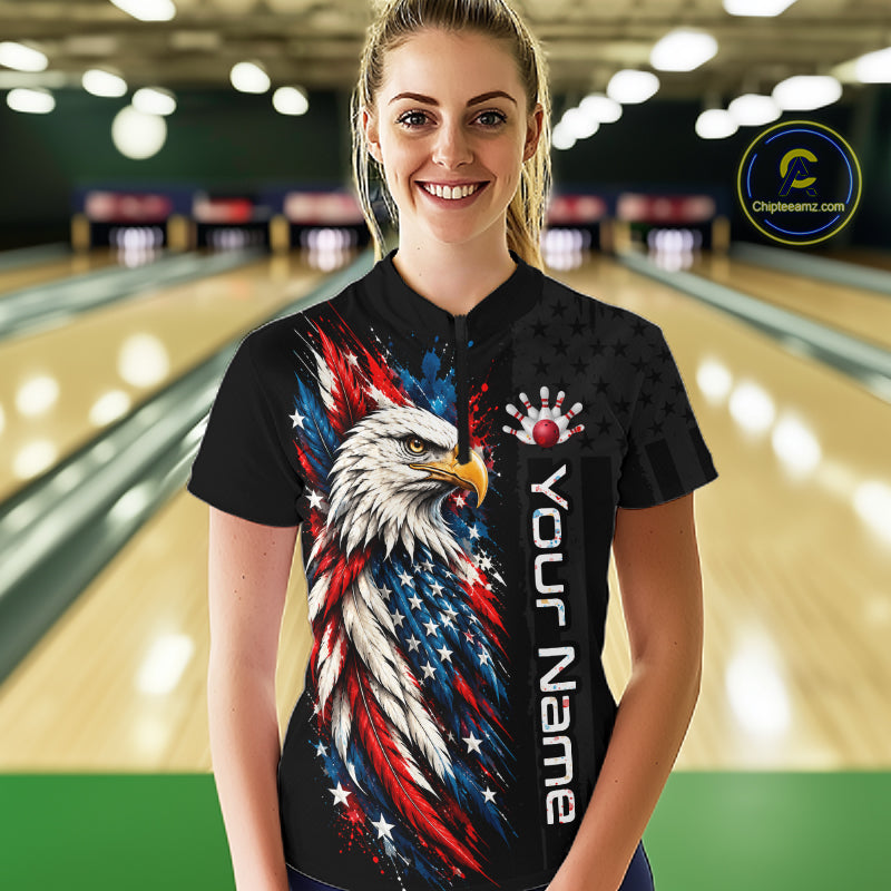Custom American Eagle Bowling Jerseys Bowling League Patriotic Team Jersey Gift