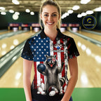 Custom US Flag Raccoon Bowling Shirt Bowling Team Shirts Bowling League