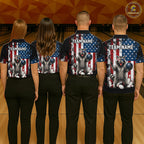 Custom US Flag Raccoon Bowling Shirt Bowling Team Shirts Bowling League